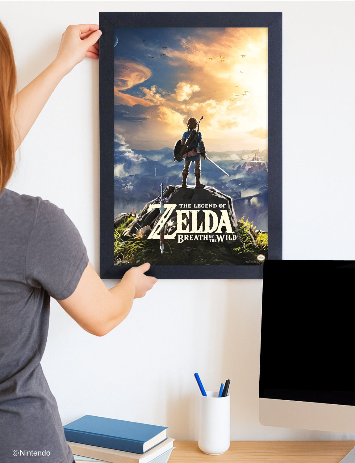 Zelda™: Breath of the Wild Hyrule Framed Poster (11x17) - Official Nintendo Wall Art - alternate angle