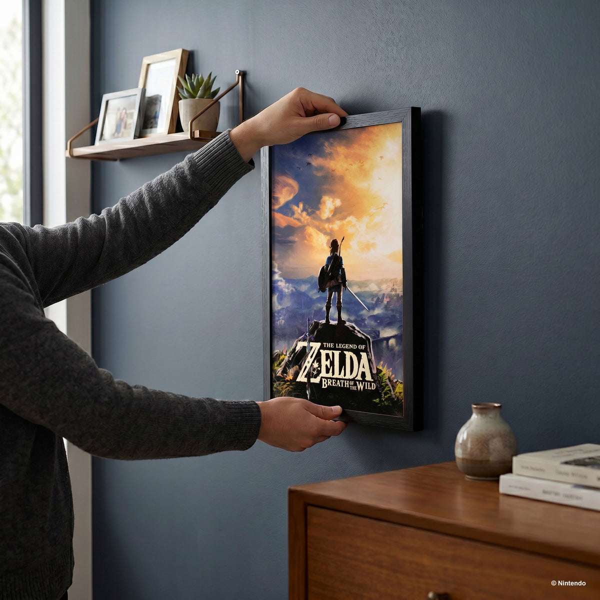 Zelda™: Breath of the Wild Impression encadrée avec revêtement gel d'Hyrule (11x17)