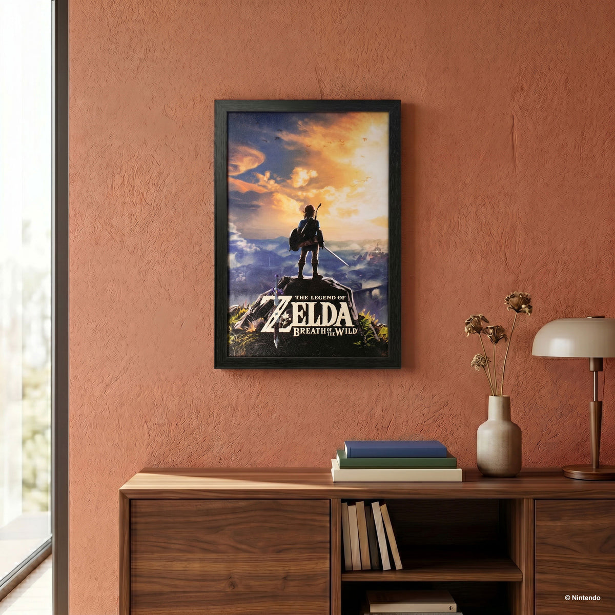Zelda™: Breath of the Wild Impression encadrée avec revêtement gel d'Hyrule (11x17)