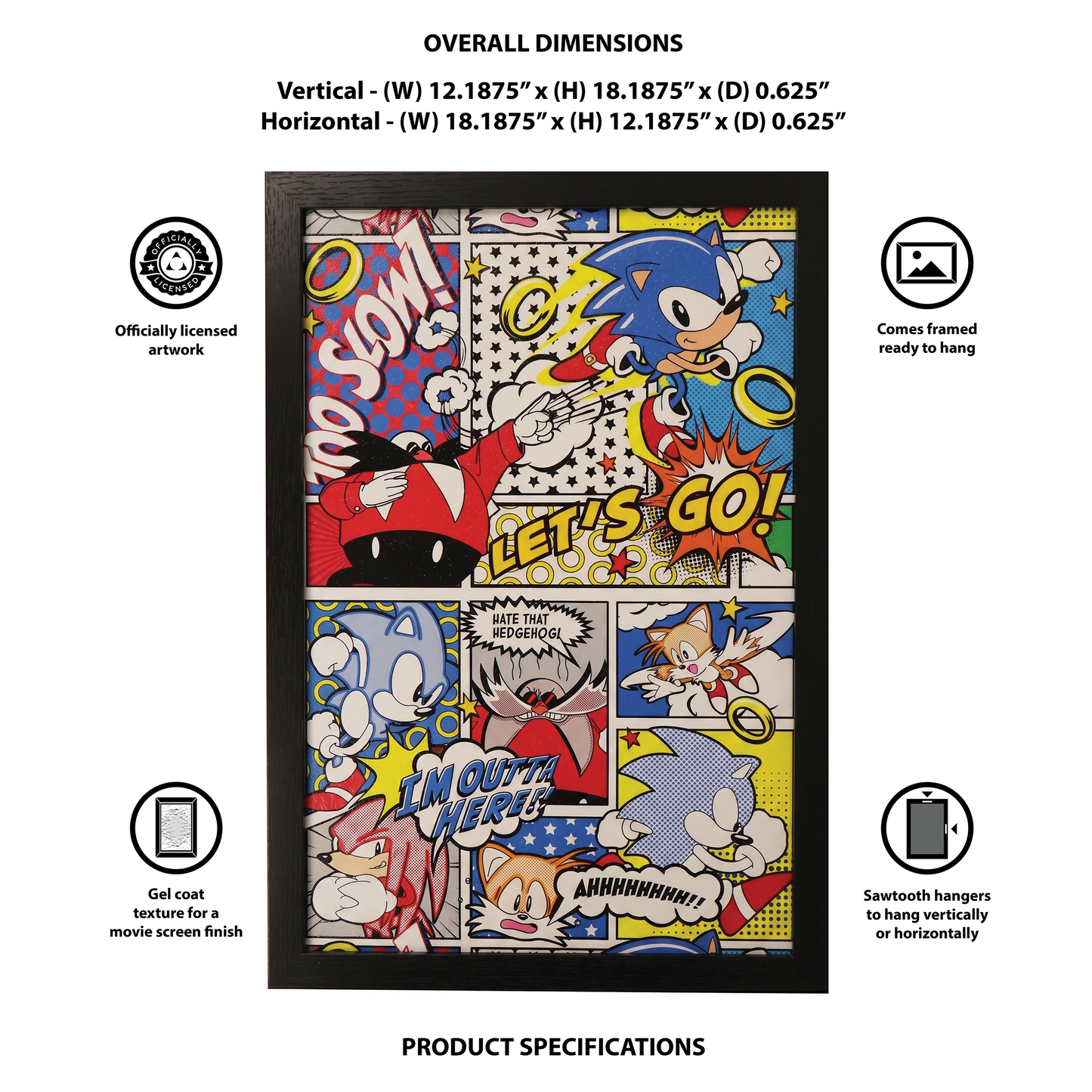 Sonic The Hedgehog - Comic - 11x17 Framed Gel Coat