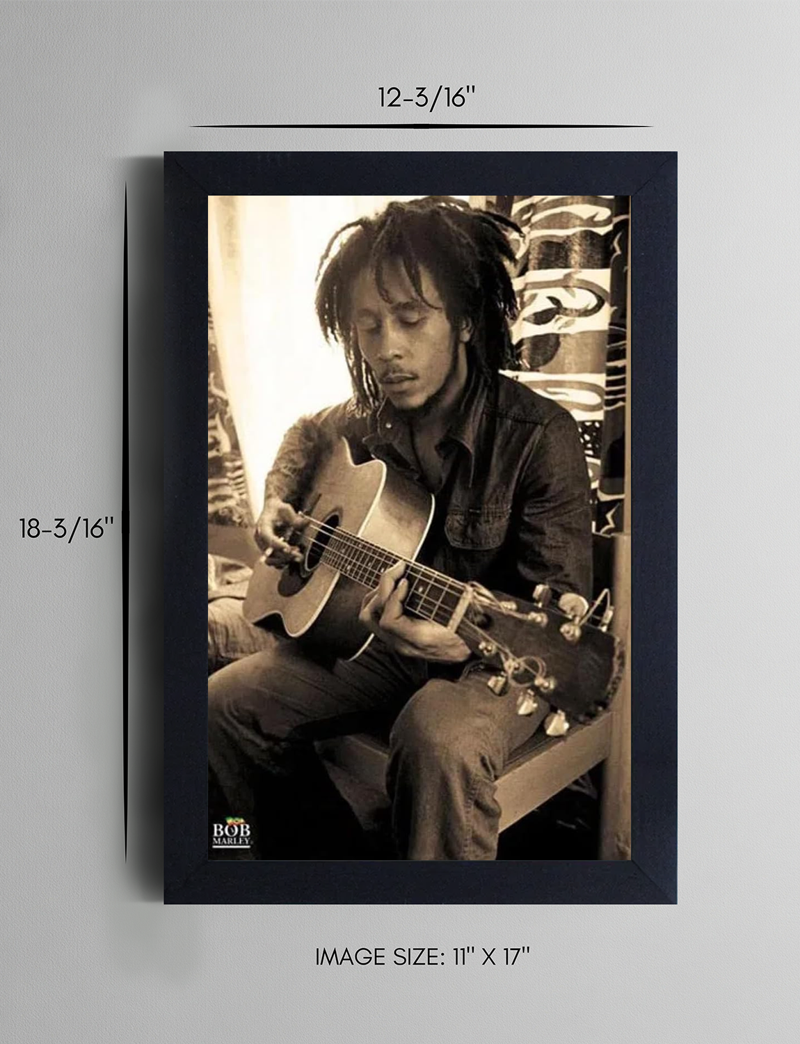 Bob Marley: Sepia Portrait Framed Art (11x17) - Bohemian Wall Decor - packaging