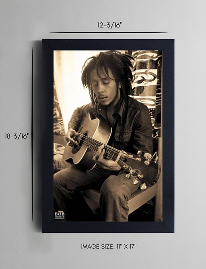 Bob Marley: Sepia Portrait Framed Art (11x17) - Bohemian Wall Decor - packaging