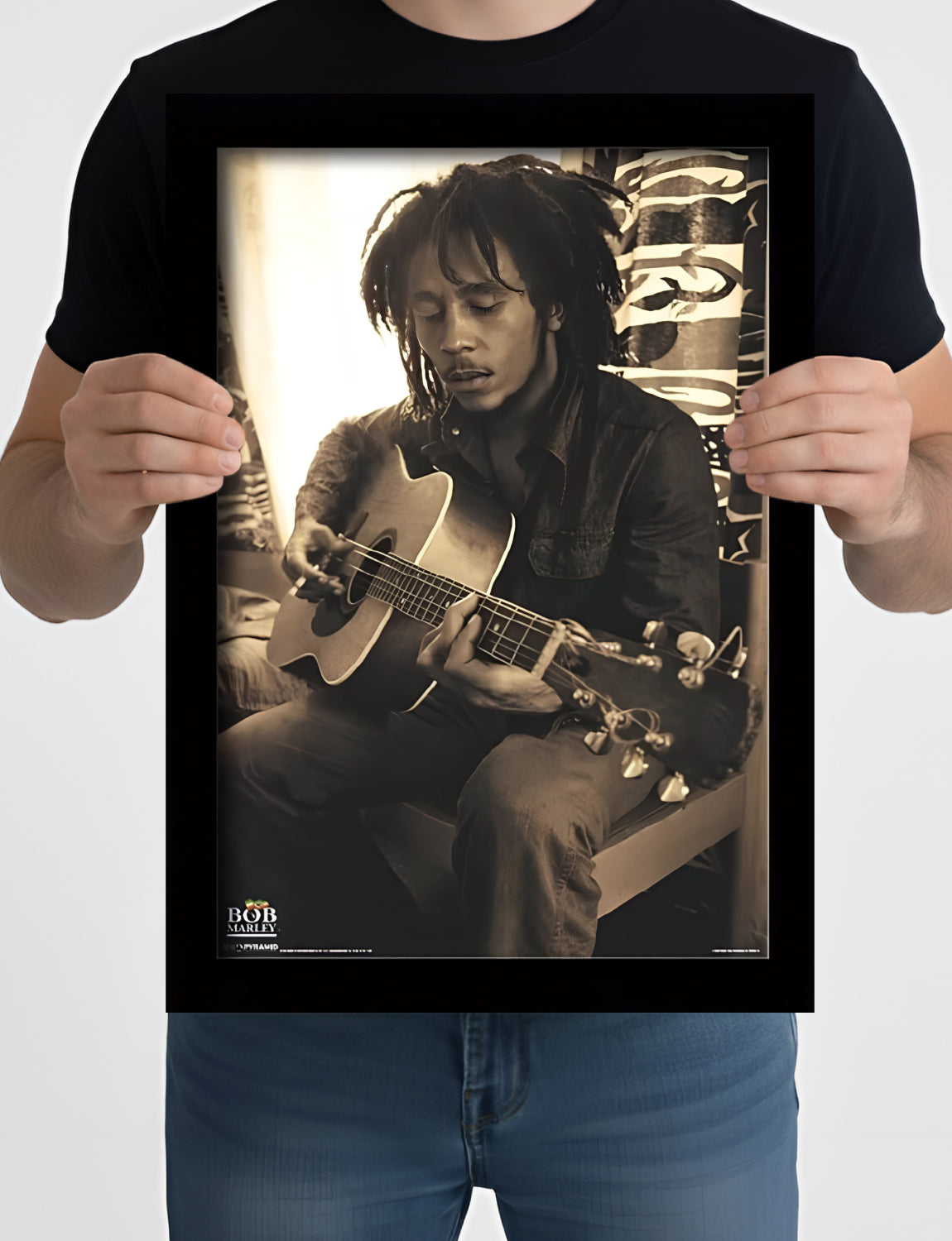 Bob Marley: Sepia Portrait Framed Art (11x17) - Bohemian Wall Decor - alternate angle