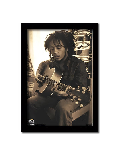 Bob Marley: Sepia Portrait Framed Art (11x17) - Bohemian Wall Decor - front view