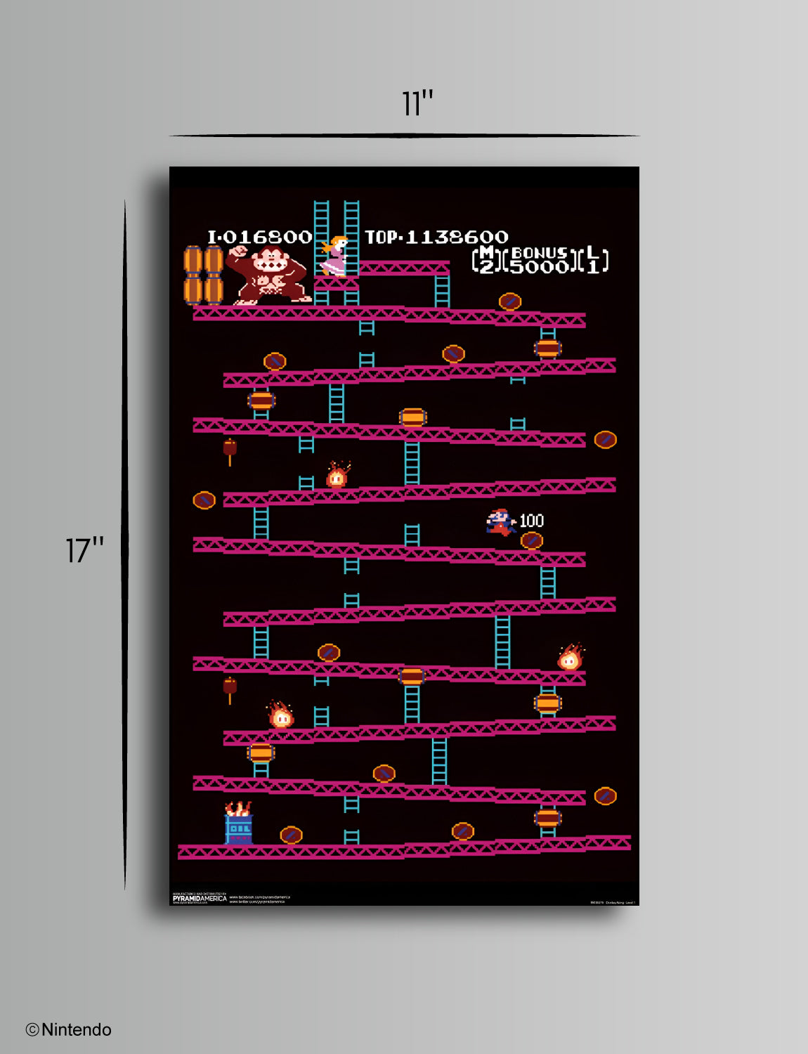 Donkey Kong™: Level 1 Arcade Poster (11x17) - Official Nintendo Wall Art - back view