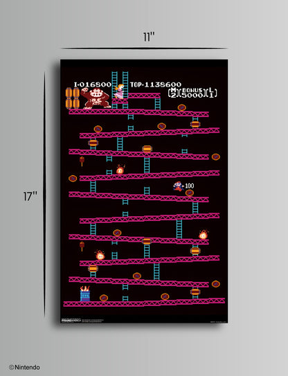 Donkey Kong™: Level 1 Arcade Poster (11x17) - Official Nintendo Wall Art - back view