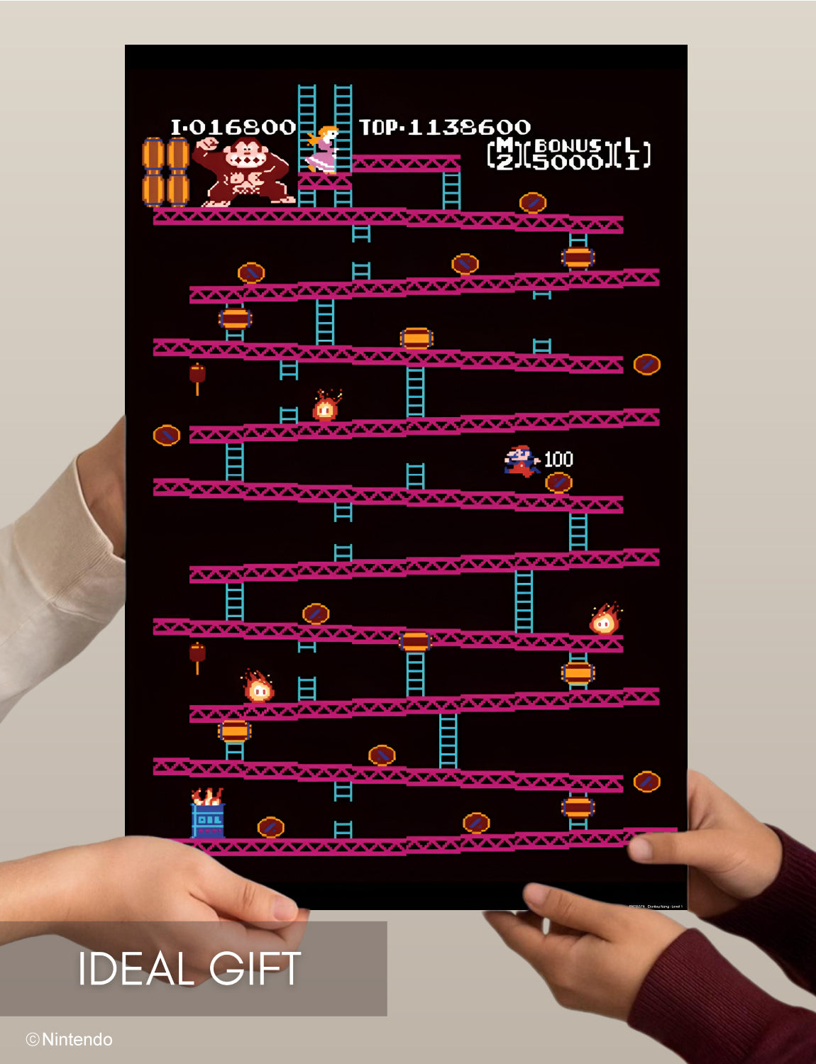 Donkey Kong™: Level 1 Arcade Poster (11x17) - Official Nintendo Wall Art - packaging