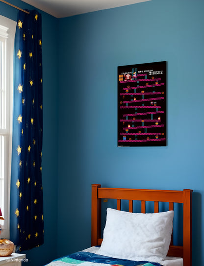 Donkey Kong™: Level 1 Arcade Poster (11x17) - Official Nintendo Wall Art - detail close-up