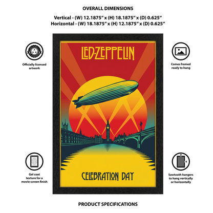 Led Zeppelin - Celebration Day - 11x17 Framed Gel Coat