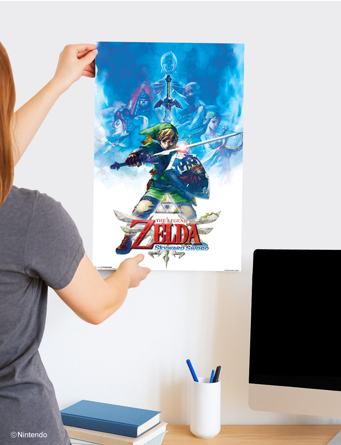 Zelda™: Skyward Sword Drawing Poster (11x17) - Official Nintendo Wall Art - lifestyle display