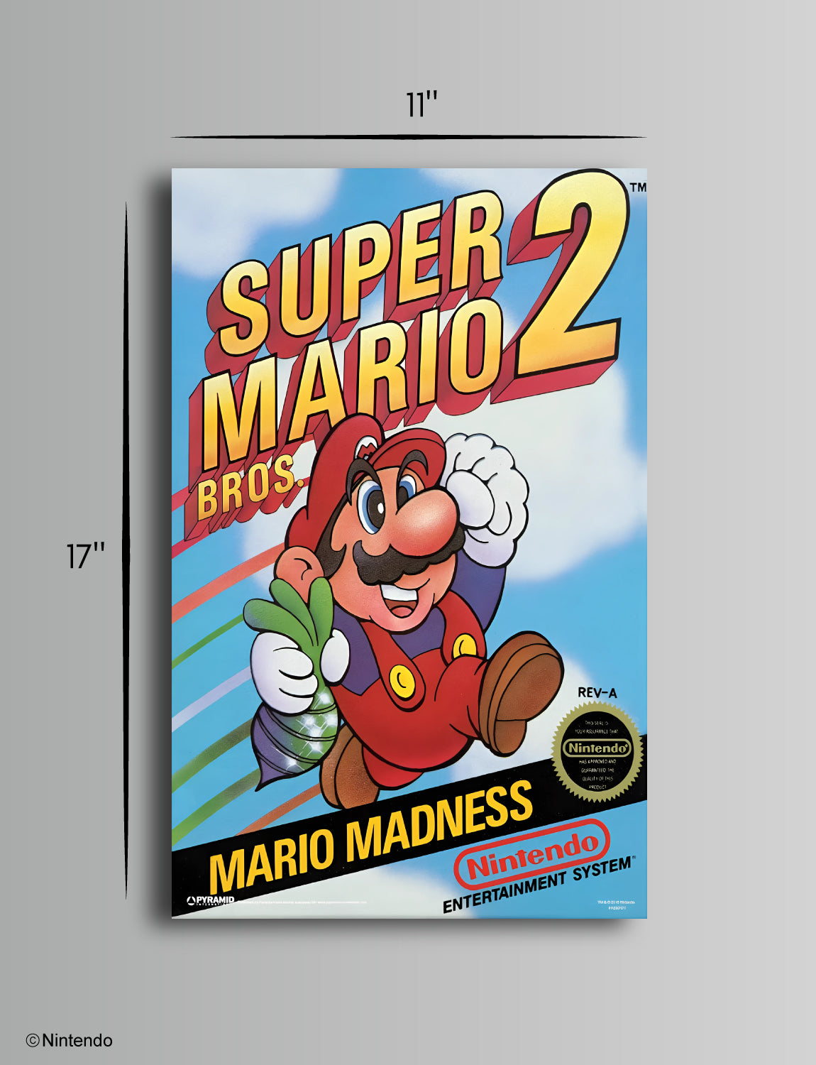 Super Mario Bros.™ 2: Game Cover Poster (11x17) - Official Nintendo Wall Art - back view