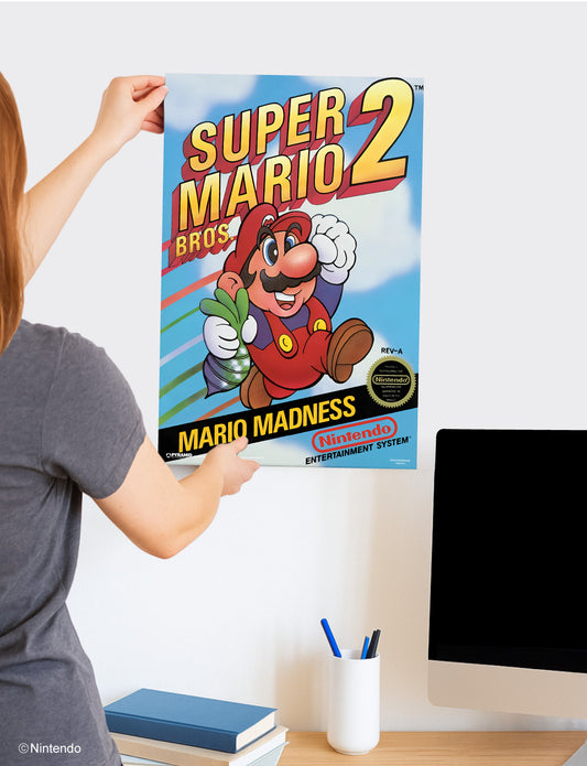Super Mario Bros.™ 2: Game Cover Poster (11x17) - Official Nintendo Wall Art - lifestyle display