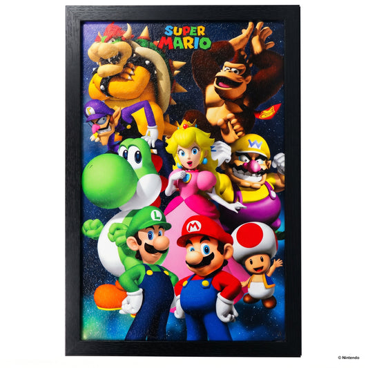 Super Mario - Super Mario Group - 11x17 Framed Gel Coat
