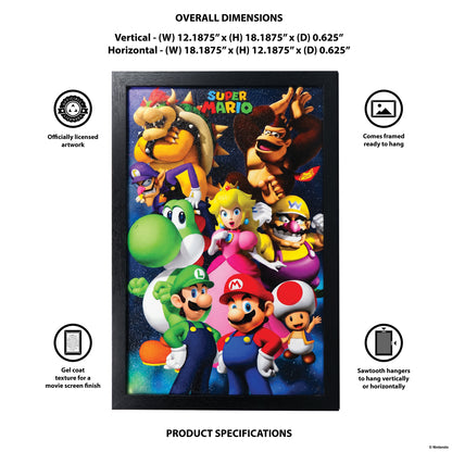 Super Mario - Super Mario Group - 11x17 Framed Gel Coat
