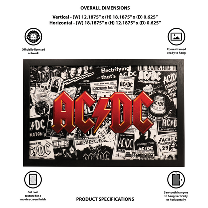 Ac/DC - Collage - 11x17 Framed Gel Coat