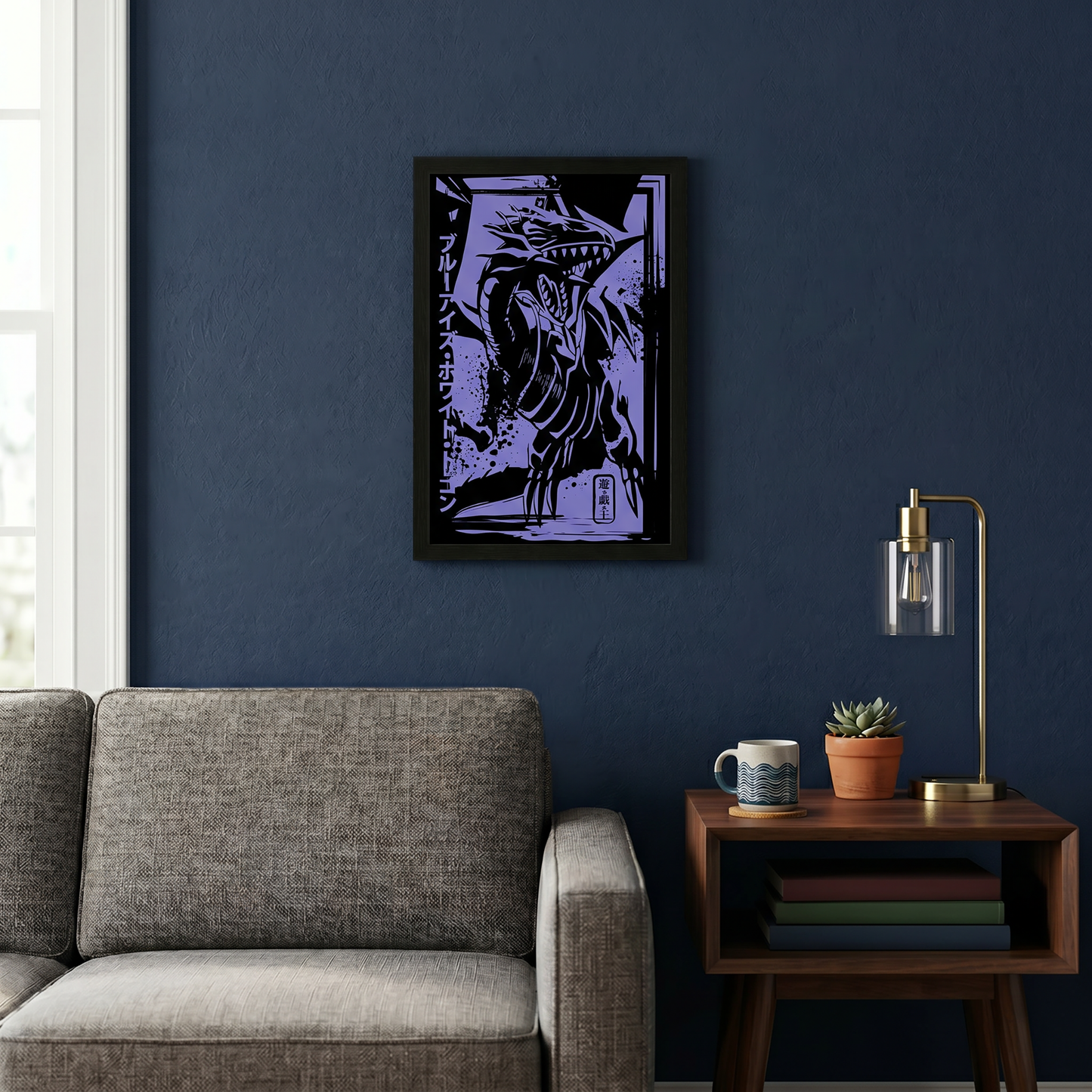 Yu-Gi-Oh!! - Gi-Oh - Blueeyes White Drag - 11x17 Framed Gel Coat