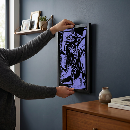 Yu-Gi-Oh!! - Gi-Oh - Blueeyes White Drag - 11x17 Framed Gel Coat