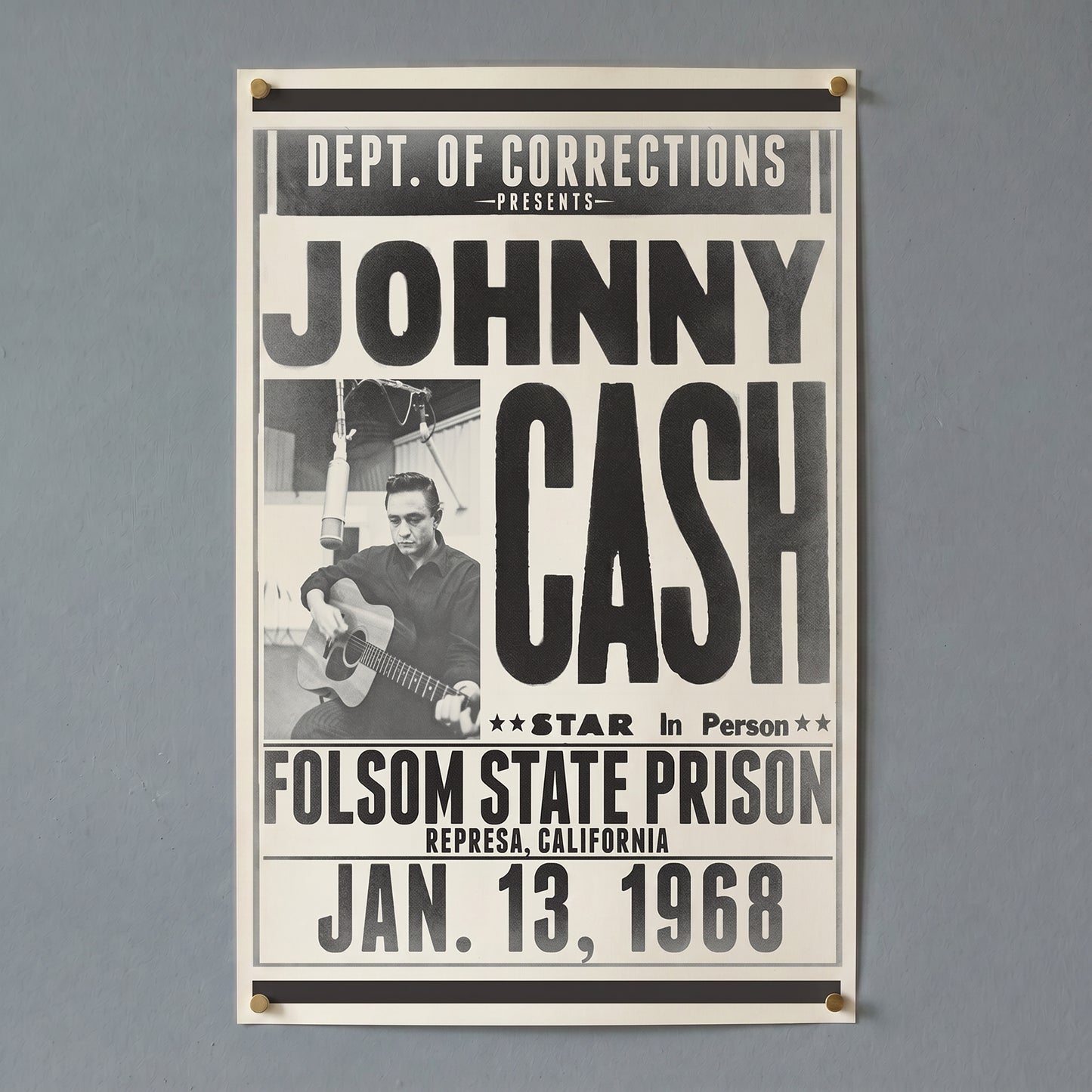 Johnny Cash - Folsom State - 11x17 Poster