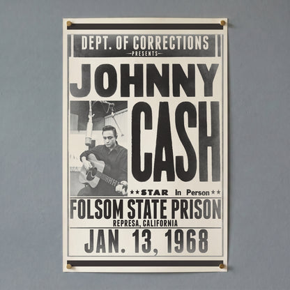 Johnny Cash - Folsom State - 11x17 Poster