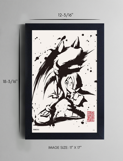 Sonic™: Super Sonic & Inked Knuckles Framed Art (11x17) - back view