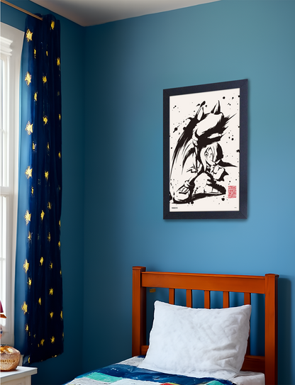 Sonic™: Super Sonic & Inked Knuckles Framed Art (11x17) - detail close-up