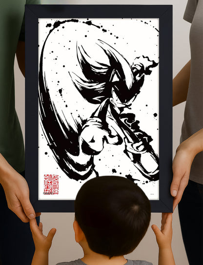 Sonic™: Shadow the Hedgehog Framed Poster (11x17) - Official SEGA Art - detail close-up