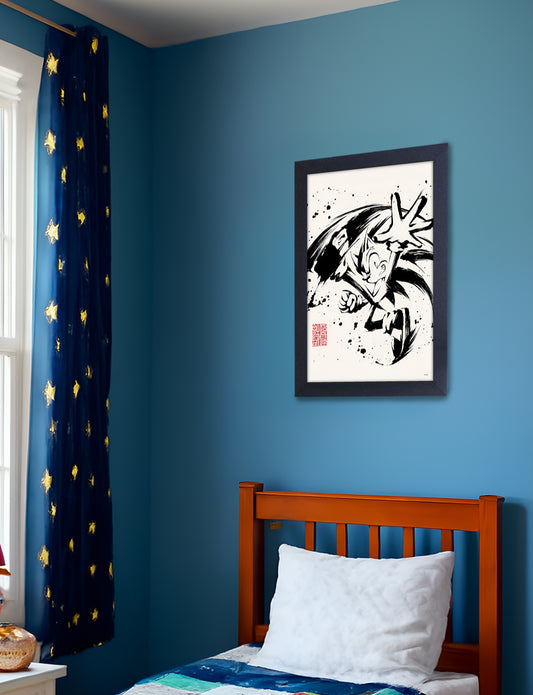 Sonic the Hedgehog™: Running Framed Poster (11x17) - Official SEGA Wall Art - lifestyle display