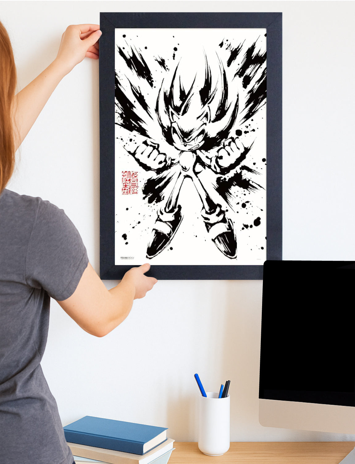Sonic™: Super Sonic Framed Poster (11x17) - Official SEGA Wall Art - lifestyle display