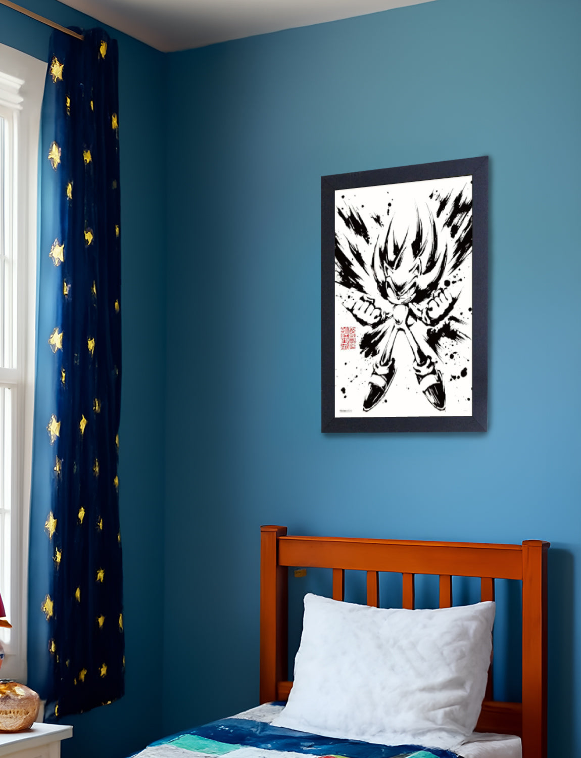 Sonic™: Super Sonic Framed Poster (11x17) - Official SEGA Wall Art - detail close-up