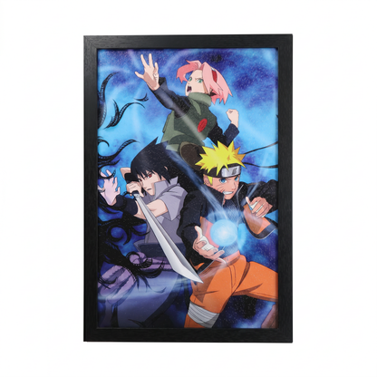 Naruto Shippuden - Group Fight Pose - 11x17 Framed Gel Coat