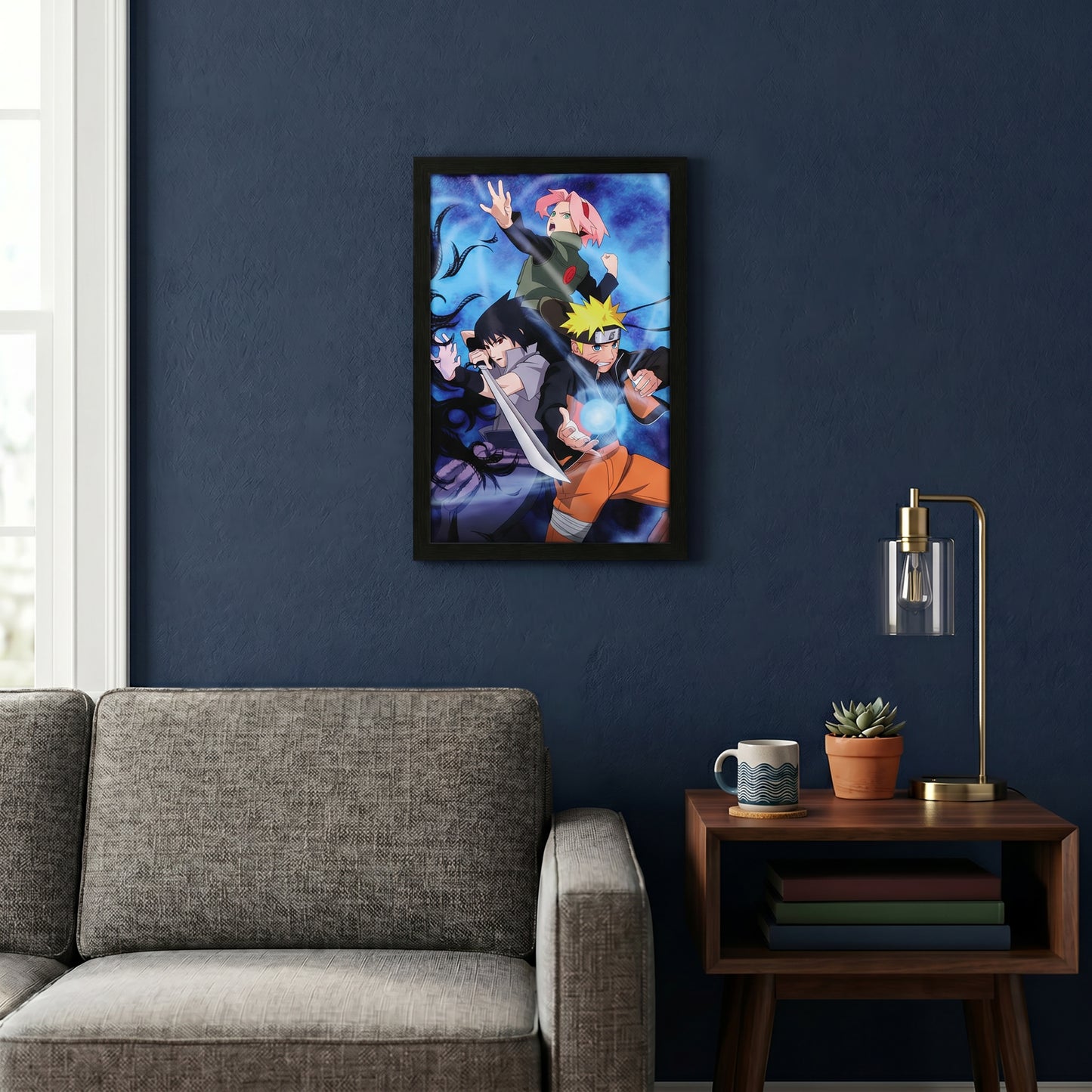 Naruto Shippuden - Group Fight Pose - 11x17 Framed Gel Coat