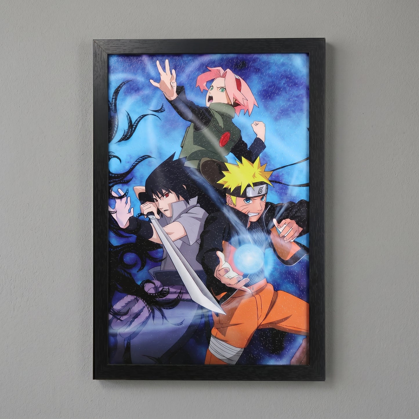 Naruto Shippuden - Group Fight Pose - 11x17 Framed Gel Coat
