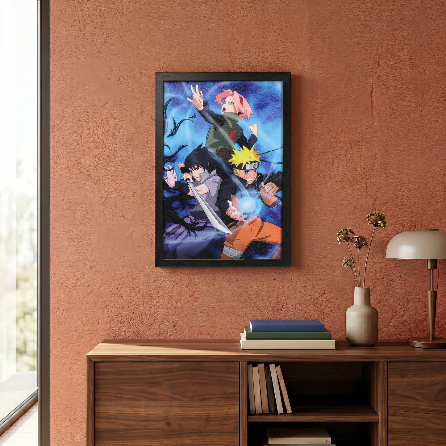 Naruto Shippuden - Group Fight Pose - 11x17 Framed Gel Coat