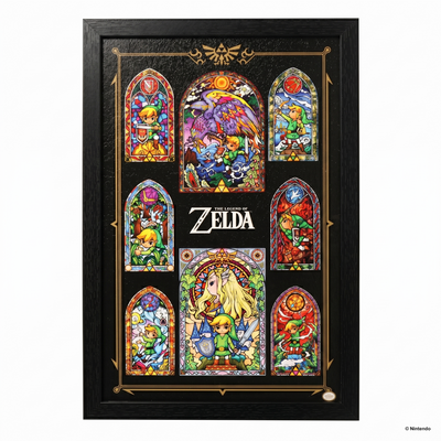 Zelda™ - Impression encadrée en collage de vitraux avec revêtement gel (11x17)