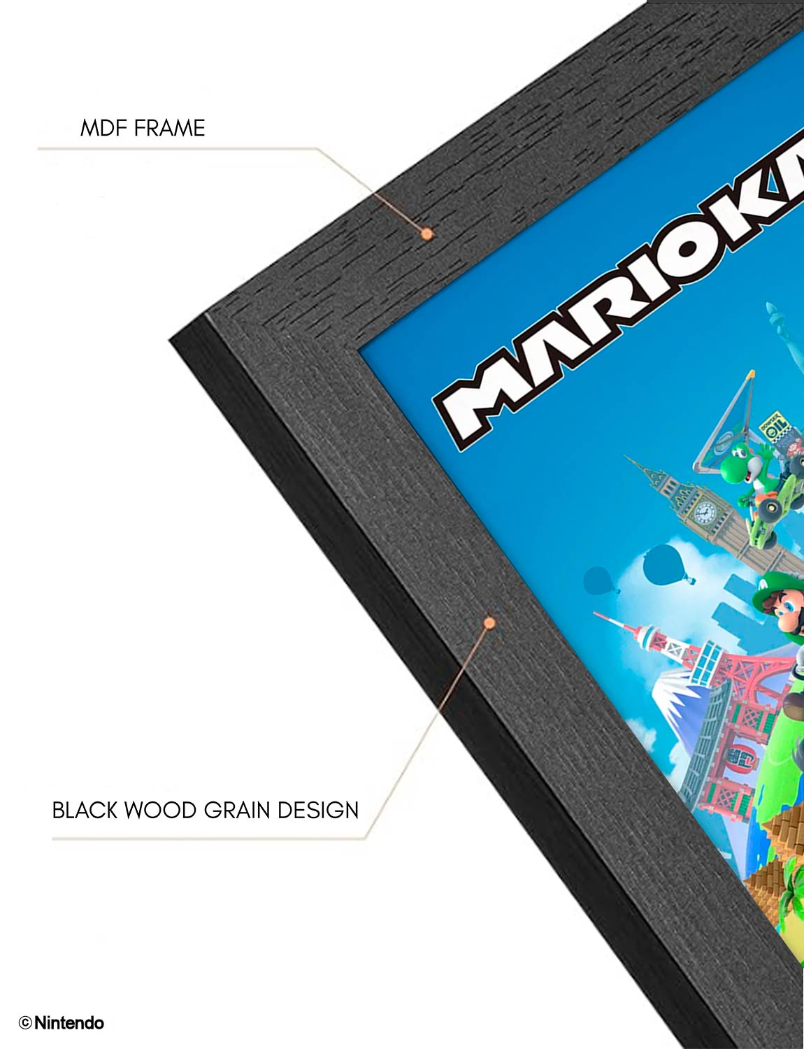 Super Mario™: Mario Kart Framed Poster (11x17) - Official Nintendo Art - back view