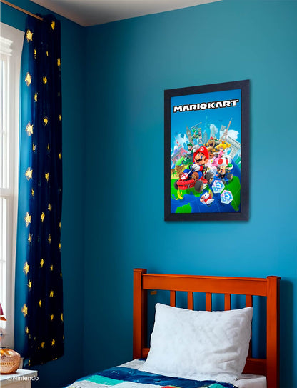 Super Mario™: Mario Kart Framed Poster (11x17) - Official Nintendo Art - detail close-up