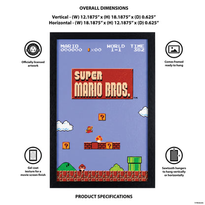 Super Mario™: Level 1-1 Gel-Coated Framed Print (11x17)