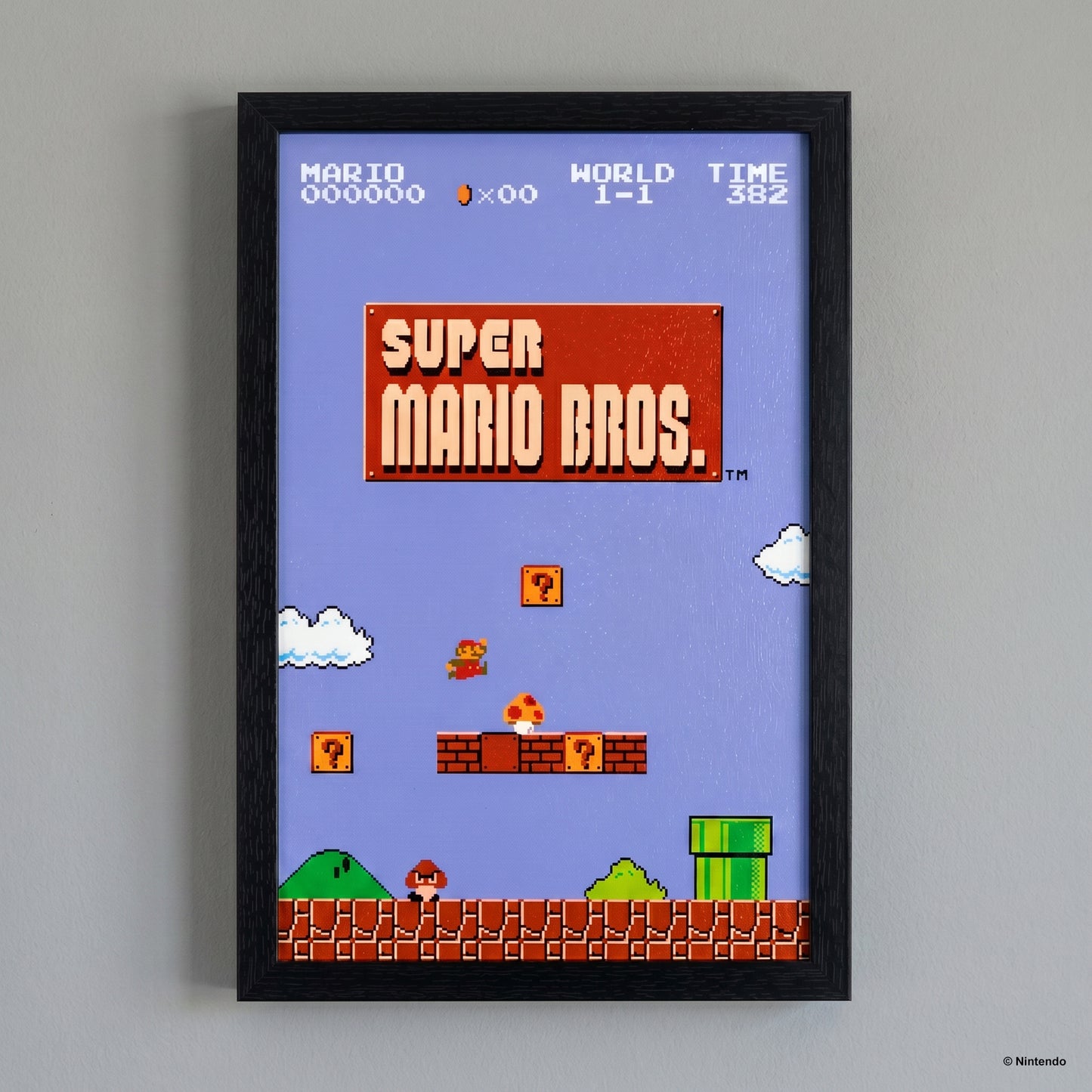 Super Mario™: Level 1-1 Gel-Coated Framed Print (11x17)