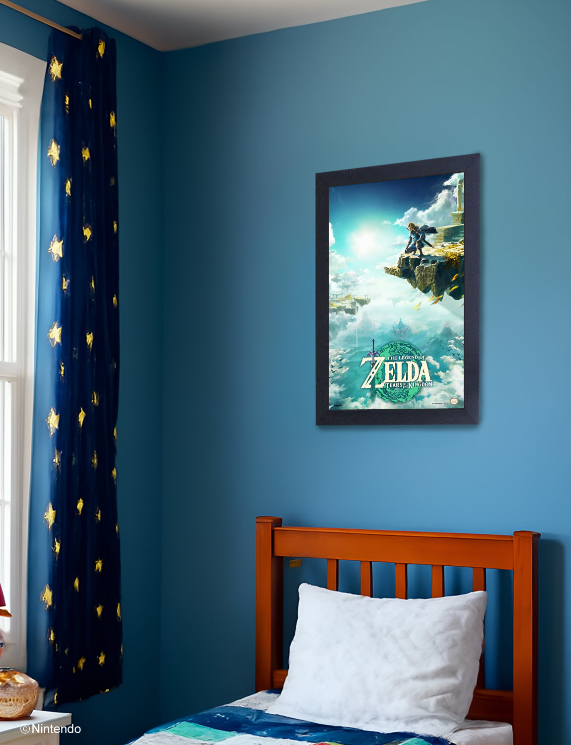 Zelda™: Tears of the Kingdom Sky Art Framed Poster (11x17) - Official Nintendo Art - lifestyle display