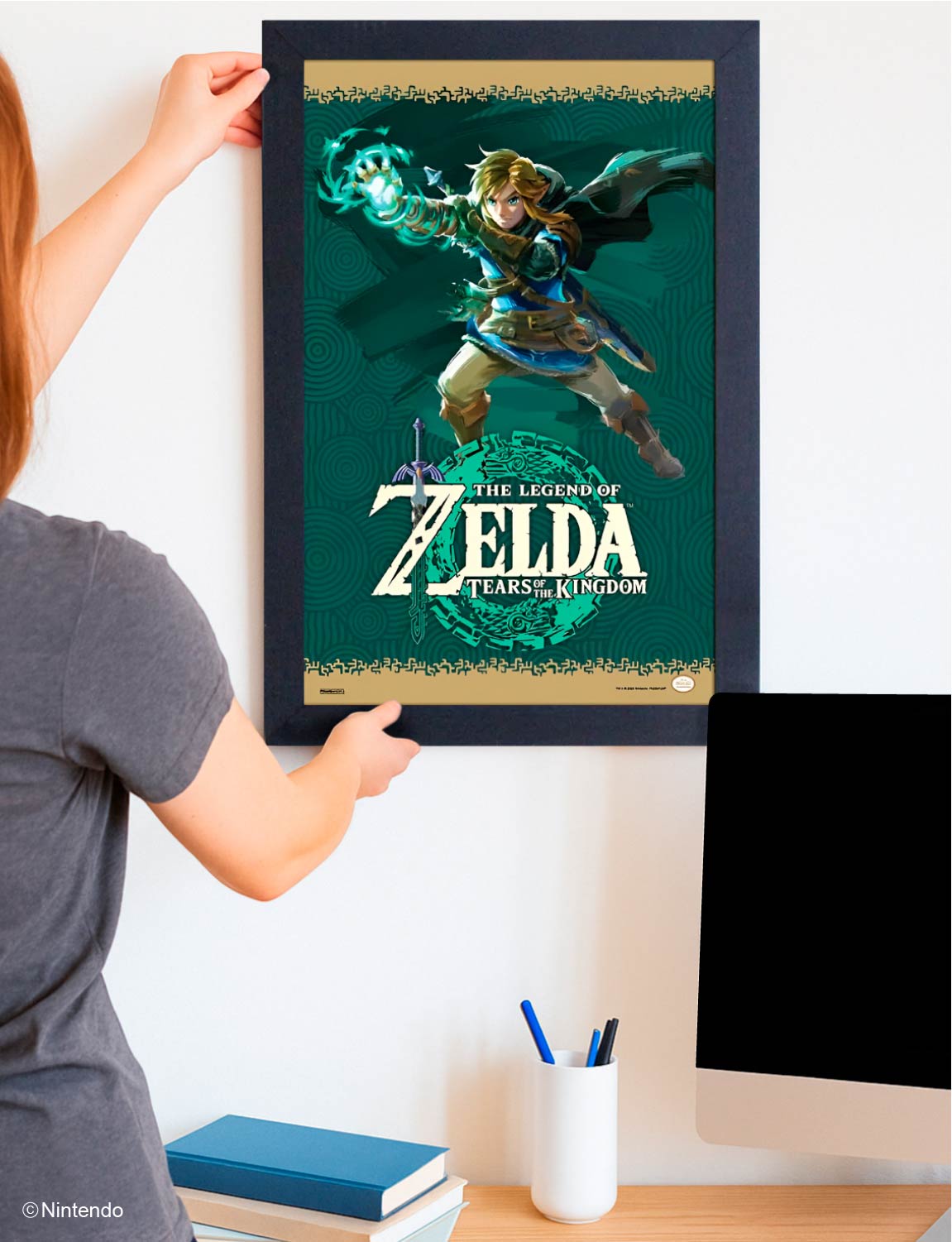 Zelda™: Tears of the Kingdom Framed Poster (11x17) - Official Nintendo Art - lifestyle display