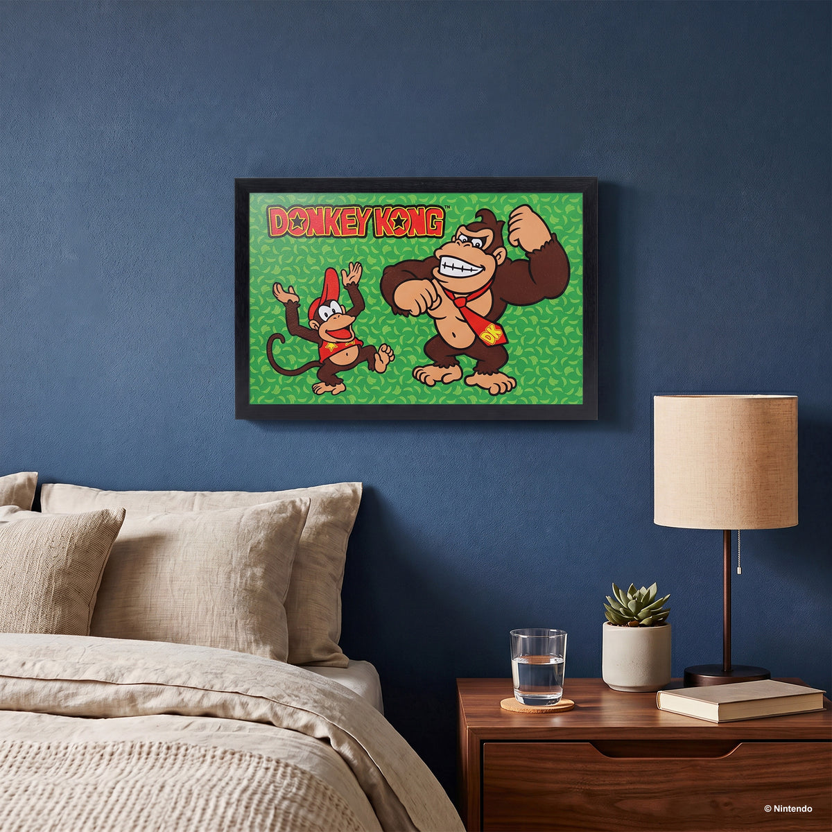 Donkey Kong - Monkey Business Green - Gel-Coated Framed Print (11x17)
