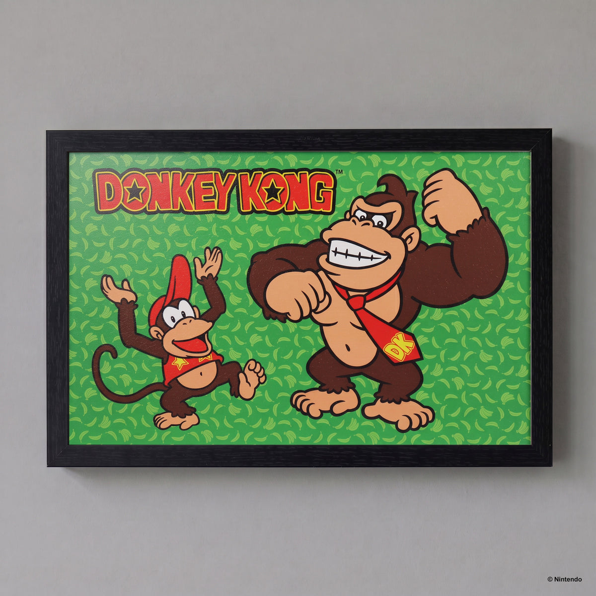 Donkey Kong - Monkey Business Green - Gel-Coated Framed Print (11x17)