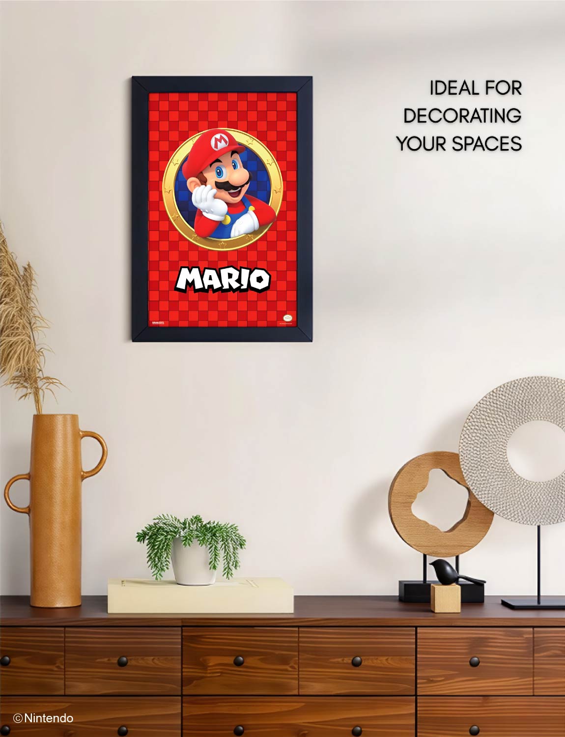 Super Mario™: 3D Port Mario Framed Art (11x17) - Official Nintendo Wall Decor - back view