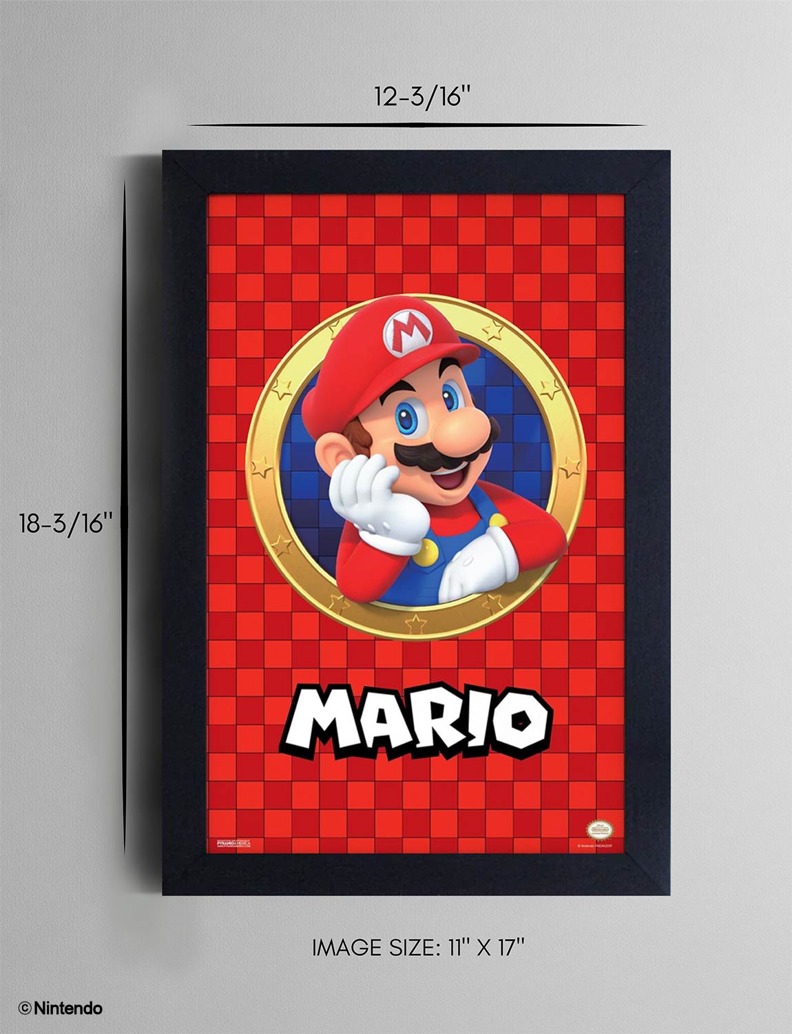 Super Mario™: 3D Port Mario Framed Art (11x17) - Official Nintendo Wall Decor - packaging