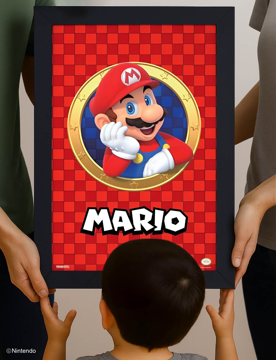 Super Mario™: 3D Port Mario Framed Art (11x17) - Official Nintendo Wall Decor - detail close-up