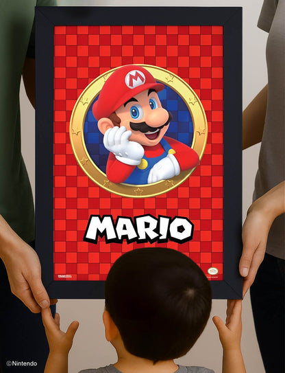 Super Mario™: 3D Port Mario Framed Art (11x17) - Official Nintendo Wall Decor - detail close-up