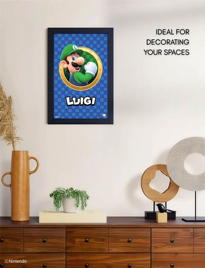 Super Mario™: 3D Port Luigi Framed Art (11x17) - Official Nintendo Wall Decor - back view