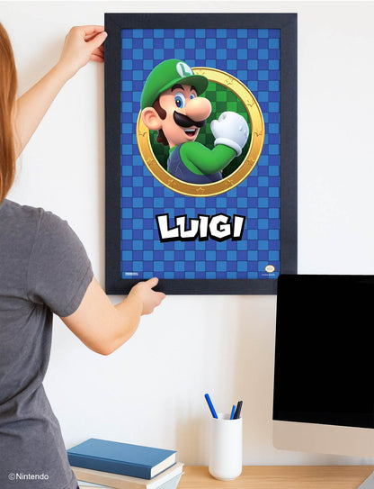 Super Mario™: 3D Port Luigi Framed Art (11x17) - Official Nintendo Wall Decor - detail close-up