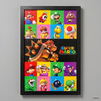 Super Mario - 3D Friends & Foes - 11x17 Framed Gel Coat
