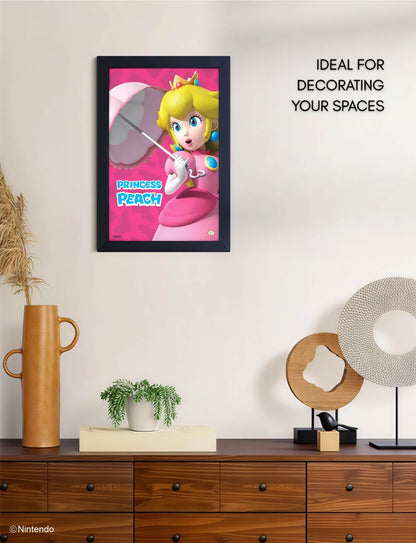 Super Mario™: Princess Peach Umbrella Framed Art (11x17) - Official Nintendo Decor - back view